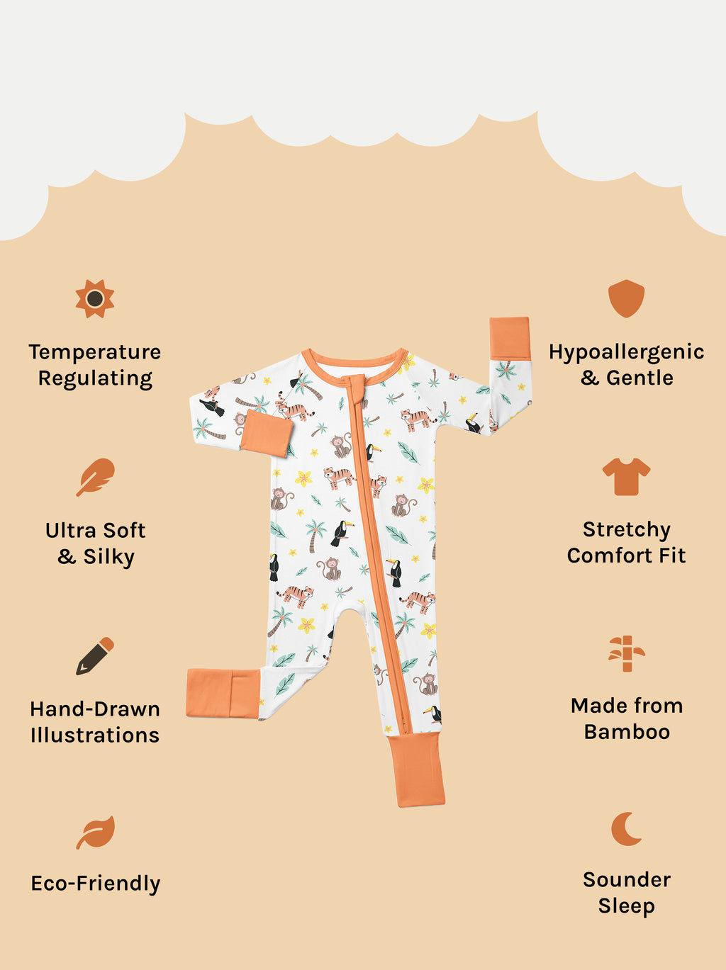 Jungle Squad Zip Sleepsuit