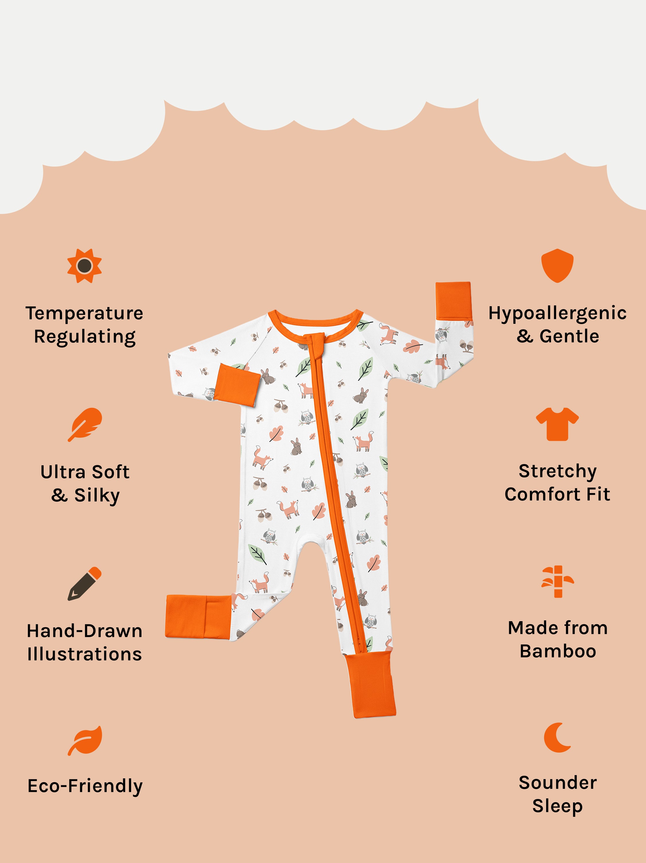 Woodland Pals Zip Sleepsuit