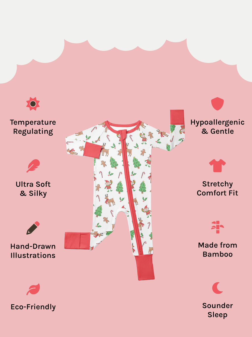 Cosy Christmas Crew Zip Sleepsuit