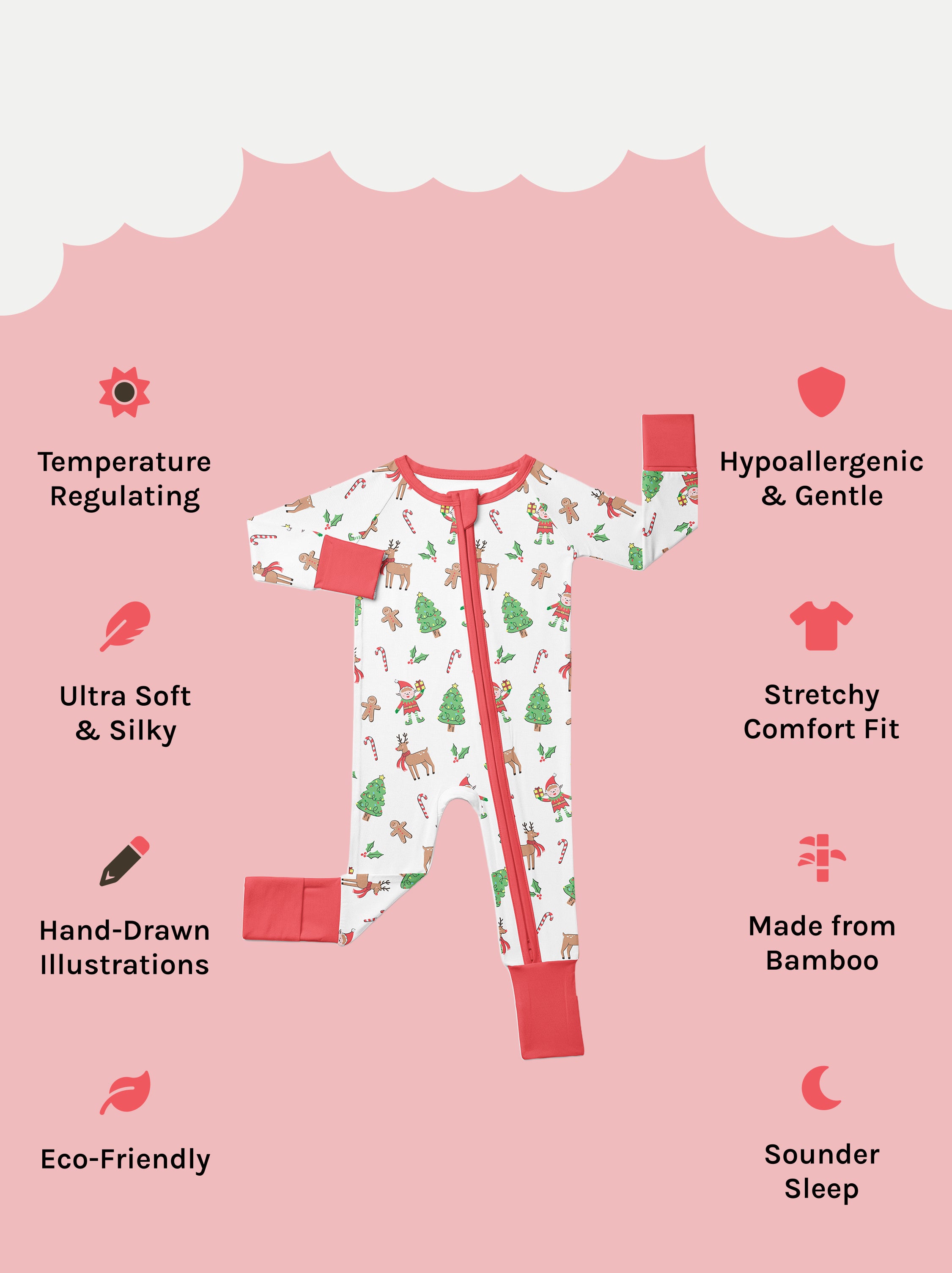 Cosy Christmas Crew Zip Sleepsuit