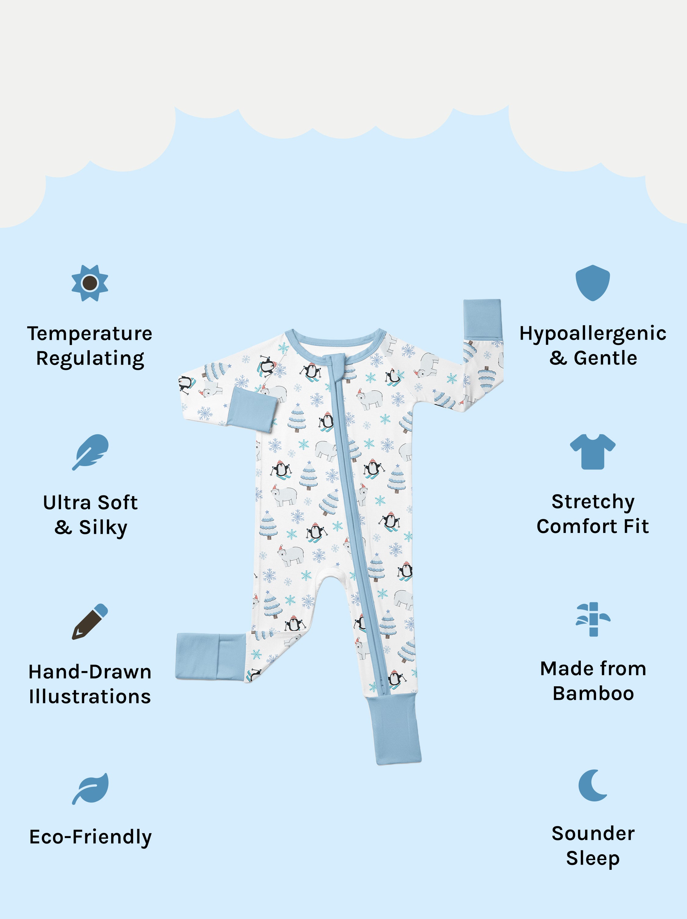 Snowy Snuggle Squad Zip Sleepsuit
