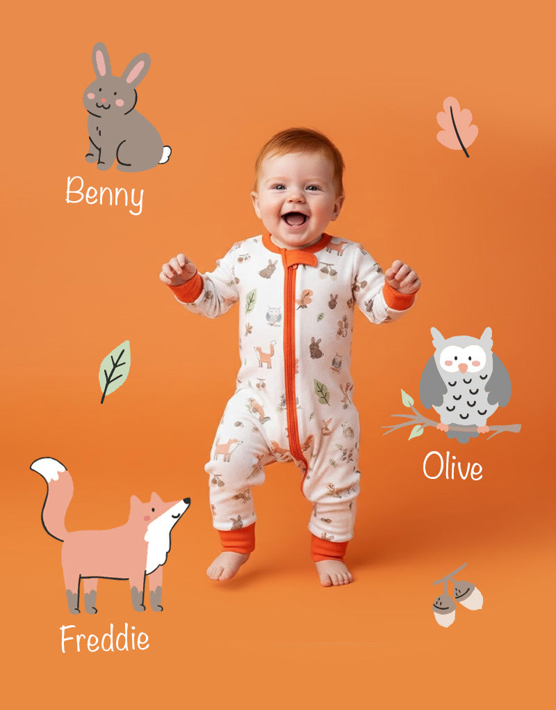 Woodland Pals Zip Sleepsuit