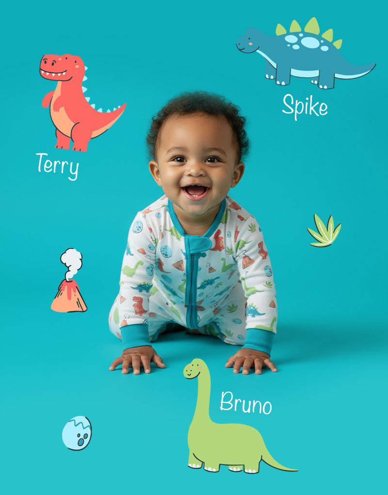 Dinosaur Dudes Zip Sleepsuit