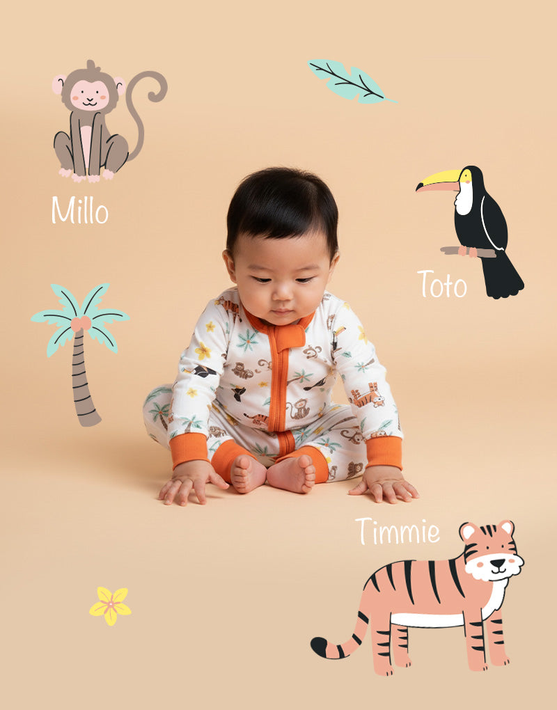 Jungle Squad Zip Sleepsuit