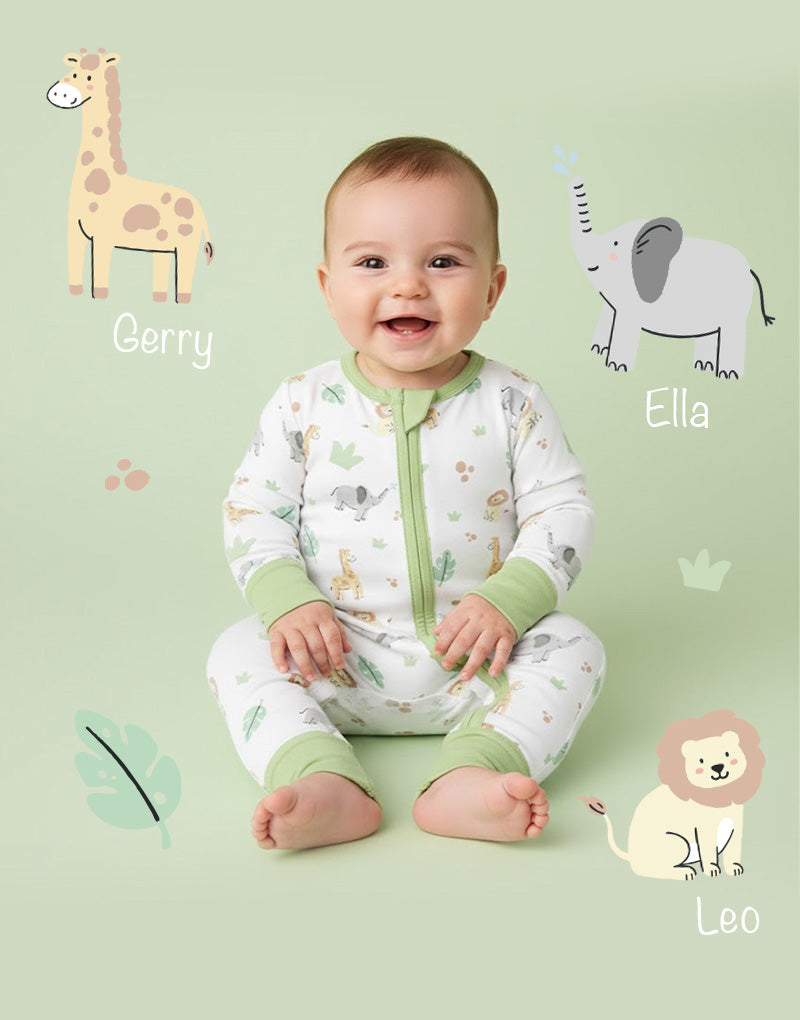 Safari Crew Zip Sleepsuit