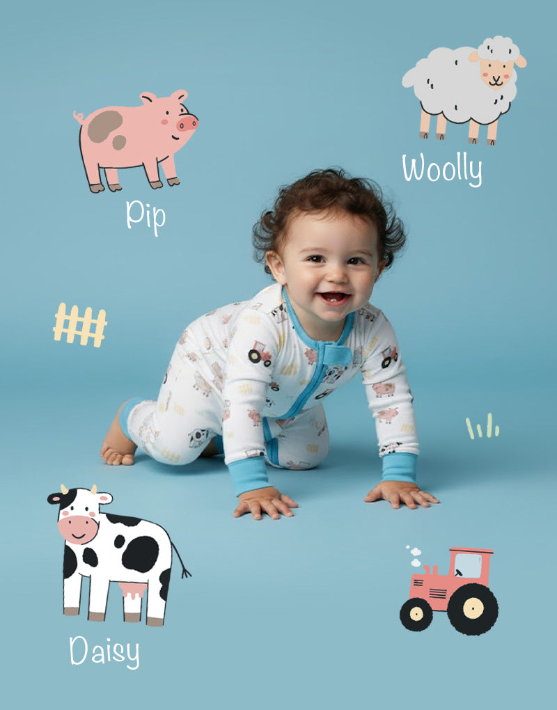 Farmyard Friends Zip Sleepsuit